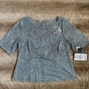 Adrianna Papell Beaded illusion top